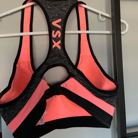 Victoria Secret Pink&Black Sports Bra 32B - Picture 2 of 4